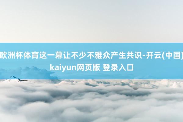 欧洲杯体育这一幕让不少不雅众产生共识-开云(中国)kaiyun网页版 登录入口