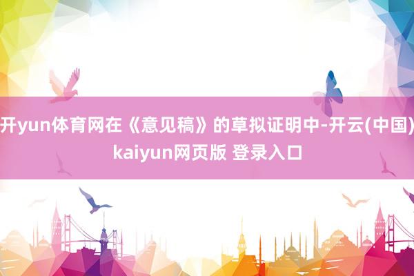 开yun体育网在《意见稿》的草拟证明中-开云(中国)kaiyun网页版 登录入口