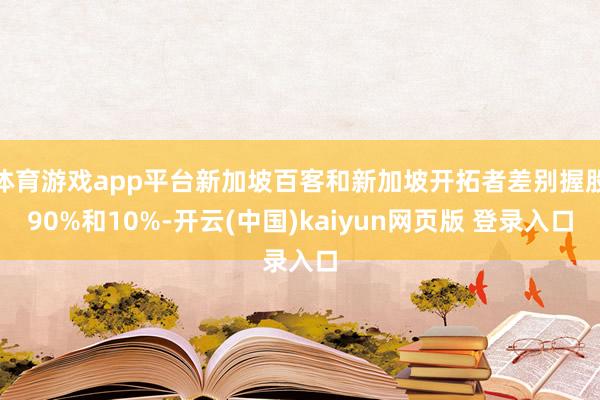 体育游戏app平台新加坡百客和新加坡开拓者差别握股90%和10%-开云(中国)kaiyun网页版 登录入口