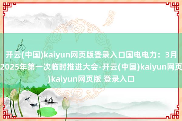 开云(中国)kaiyun网页版登录入口国电电力：3月19日将召开2025年第一次临时推进大会-开云(中国)kaiyun网页版 登录入口