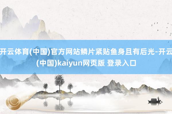 开云体育(中国)官方网站鳞片紧贴鱼身且有后光-开云(中国)kaiyun网页版 登录入口