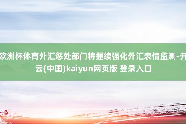 欧洲杯体育外汇惩处部门将握续强化外汇表情监测-开云(中国)kaiyun网页版 登录入口